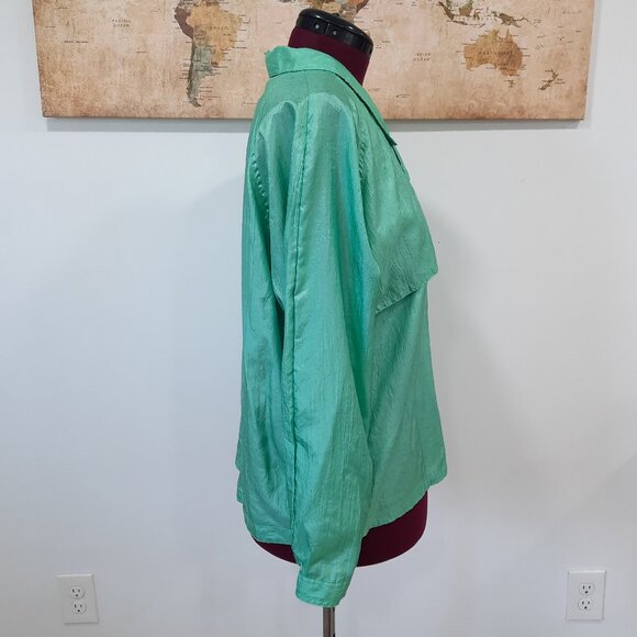 Vtg 90s green windbreaker jacket - Diane Von Furstenberg - Picture 3 of 11